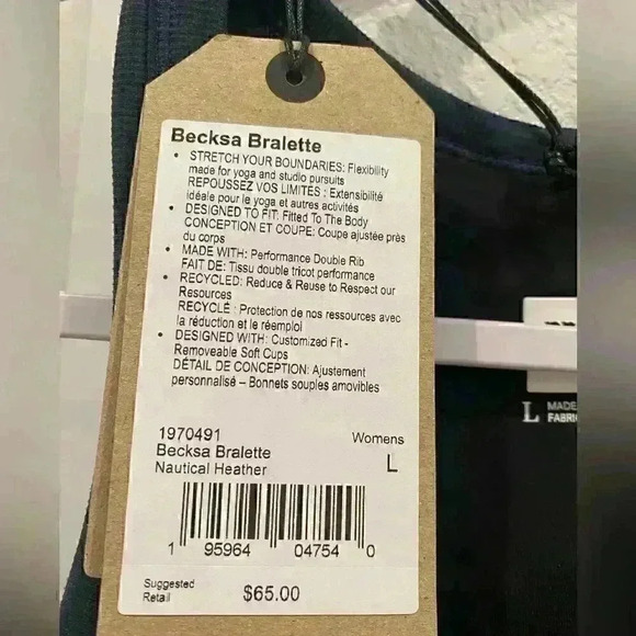 NWT prAna  Becksa™ Bralette Best-Seller Sz L MSRP$65 in Navy - Picture 6 of 6